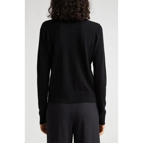 NWOT Vince Classic Crewneck Cashmere Sweater In Black Size Small - Picture 3 of 13
